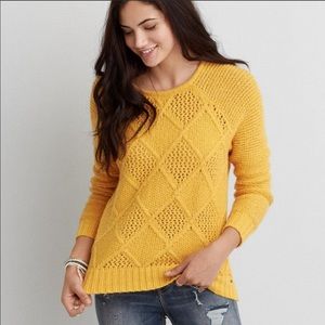 American Eagle mustard yellow womens sweater